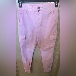 Women's/Juniors V.I.P. Jeans Cargo Joggers Pink Sz 5/6 Pockets Stretch Coquette